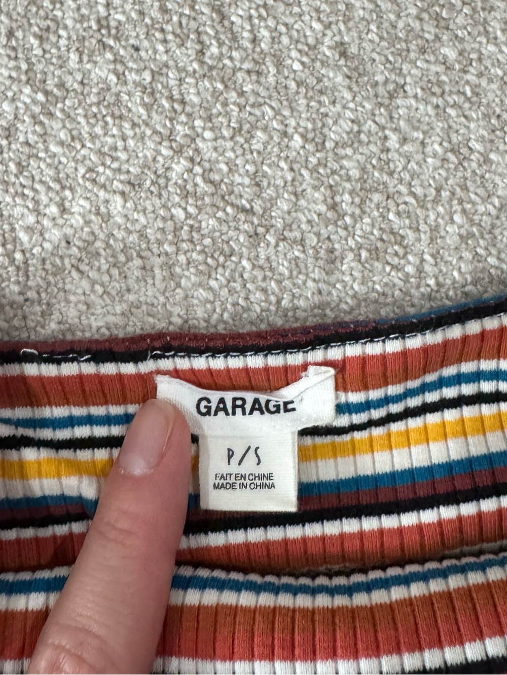 Garage Multicolor Striped Ribbed Tube Top - Picture 3 of 3